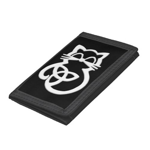 White Trinity Knot Celtic Cat Wallet