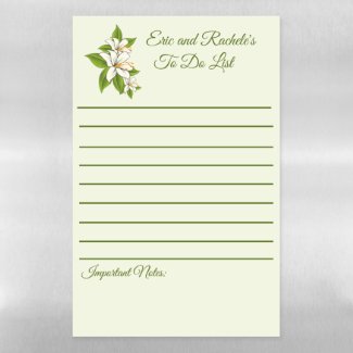 White Tropical Floral Magnetic Dry Erase Sheet