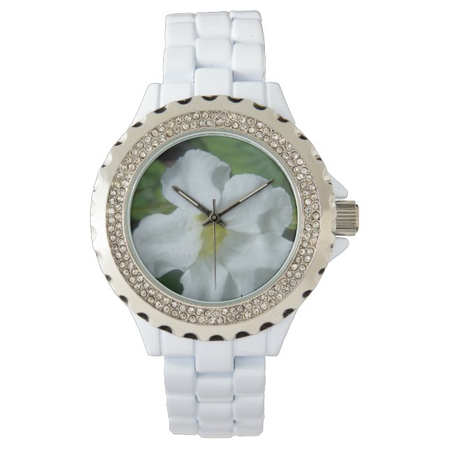 White Tropical Flower Found on Fiji Watch (Front)