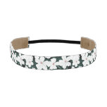 White Tropical Flowers Pattern Athletic Headband at Zazzle