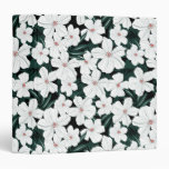 White Tropical Flowers Pattern Binder