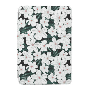 White Tropical Flowers Pattern iPad Mini Cover
