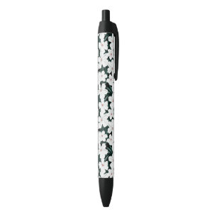 White Tropical Flowers Pattern Pen