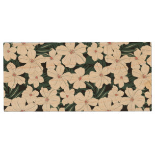 White Tropical Flowers Pattern Wood Flash Drive