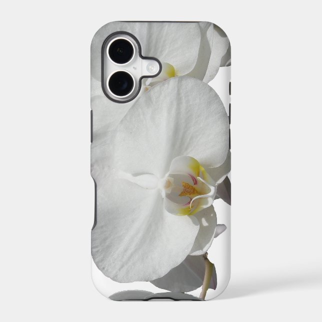 White Tropical Orchids Iphone Case (Back)