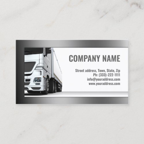 White Truck-Transportation &amp; Logistics Card Business Card Templates