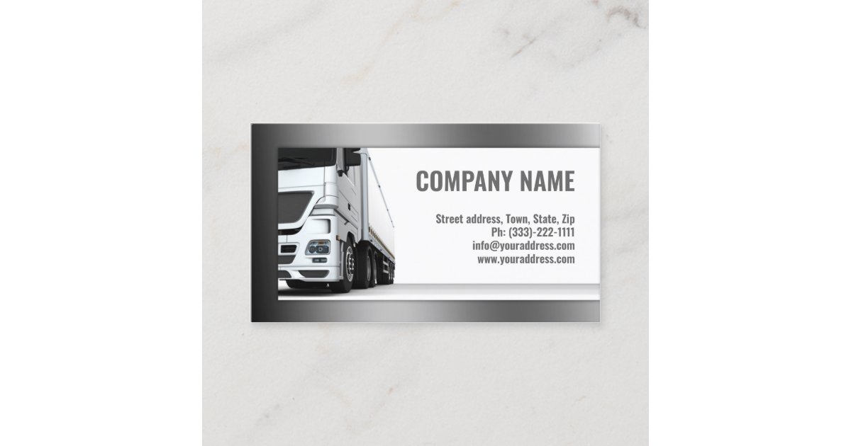 White Truck-Transportation & Logistics Card | Zazzle
