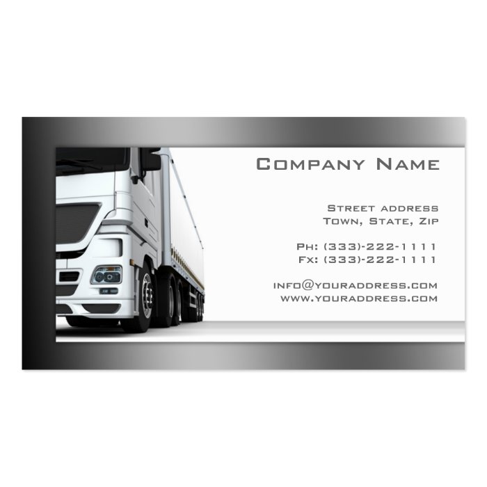 White Truck Transportation & Logistics Card Business Card Templates