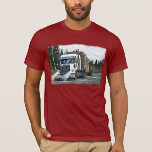 White Truck with Hay Bales for Truckers T-Shirt