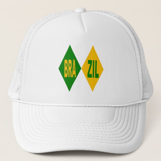 White Trucker Hat BRAZIL (Front)