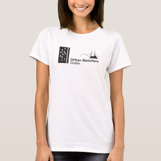White tshirt with Urban Sketchers Dublin logo  (Front)