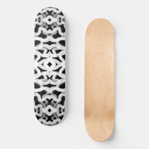 White Tubular Piping On Black  Skateboard