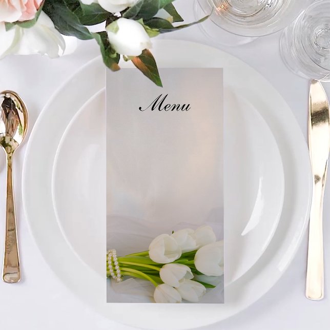 White Tulip Bouquet Spring Wedding Menu (Creator Uploaded)