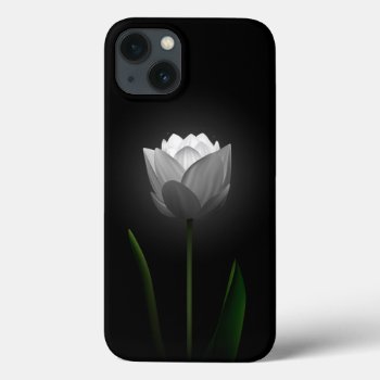 White Tulip Iphone 13 Case by FantasyCases at Zazzle