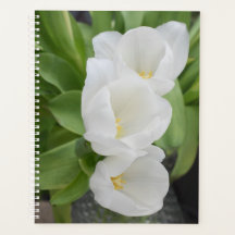 White Tulip Floral Daily Planner/Organizer