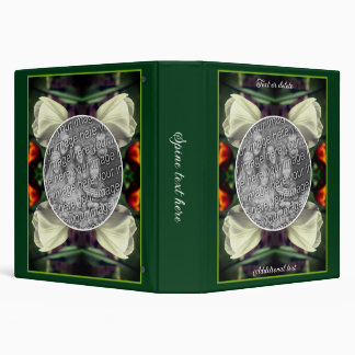 White Tulip Flower Personalized Add Your Own Photo 3 Ring Binder
