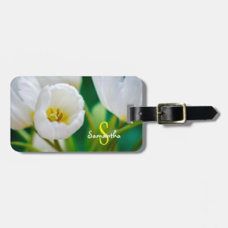 White Tulip Luggage Tag
