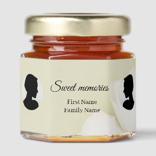 White tulip memorial honey jar favor favors