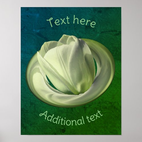 White Tulip Petals Abstract Create Your Own Poster