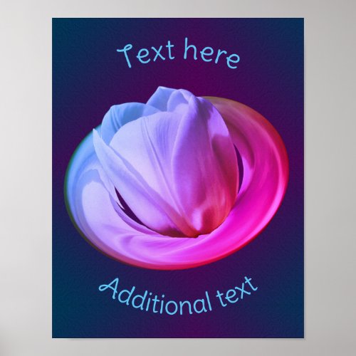 White Tulip Petals Tinted Abstract Create Your Own Poster