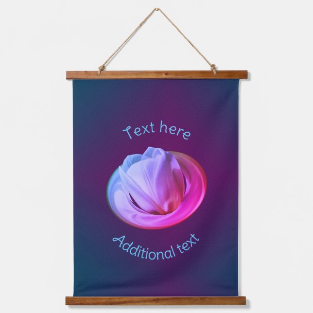 White Tulip Petals Tinted Abstract Floral    Hanging Tapestry (Front)