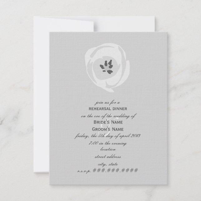 White Tulip Rehearsal Dinner Invitation (Front)