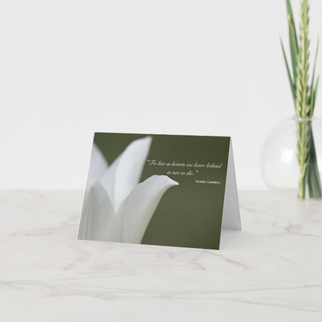 White Tulip Thank You for Your Sympathy Card (Front)