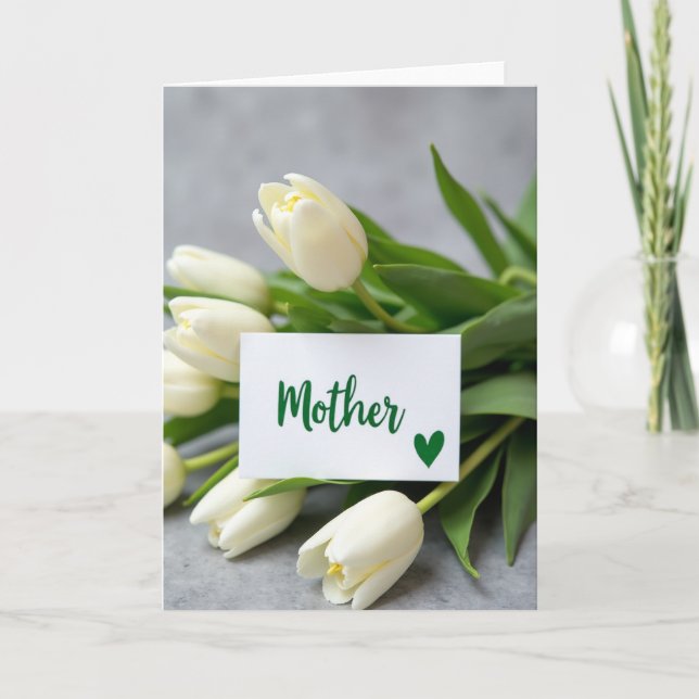 White Tulip Thanks Card (Front)