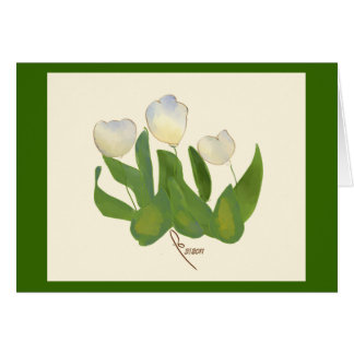 white tulips cards