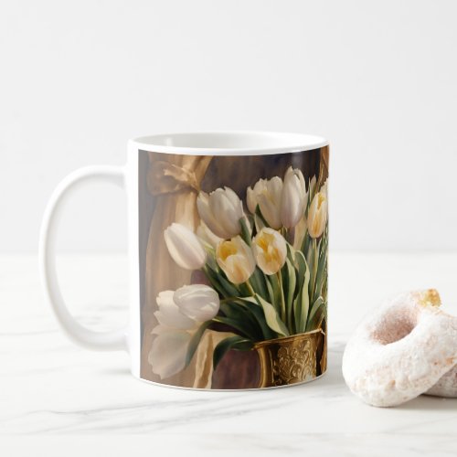 White Tulips Coffee Mug