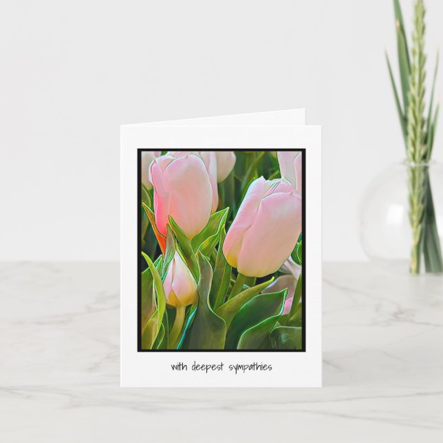 White Tulips Deepest Sympathy Card (Front)