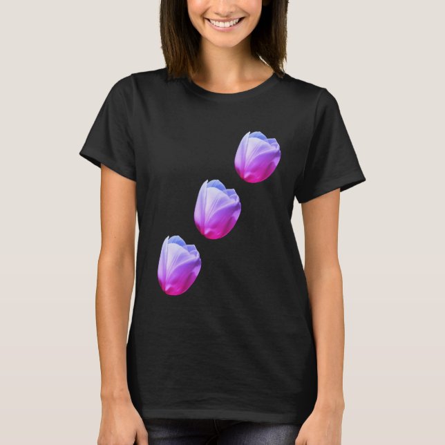 White Tulips Flowers Tinted T-Shirt (Front)