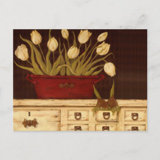 white tulips postcard