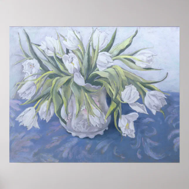White Tulips Poster | Zazzle