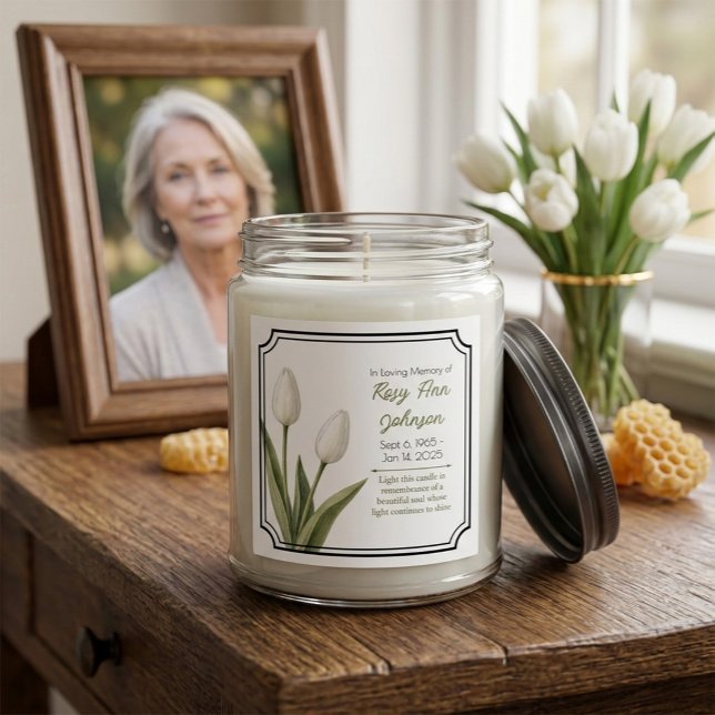White Tulips Remembrance Candle Sticker (Creator Uploaded)