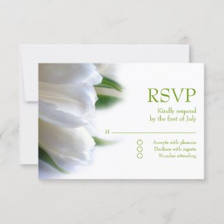 White Tulips RSVP Card