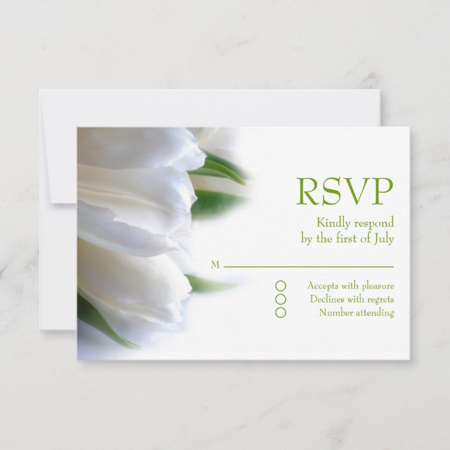White Tulips RSVP Card (Front)