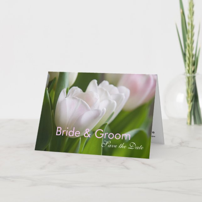 White Tulips • Save the Date Card (Front)