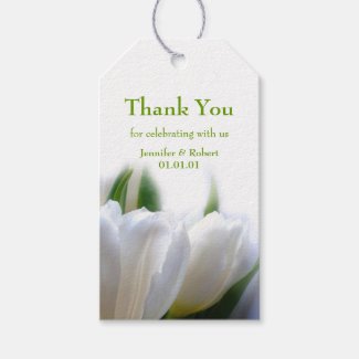 White Tulips Thank You Gift Tags
