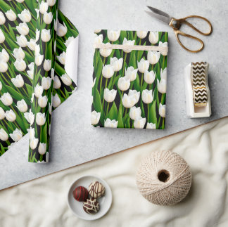 White tulips - wrapping paper