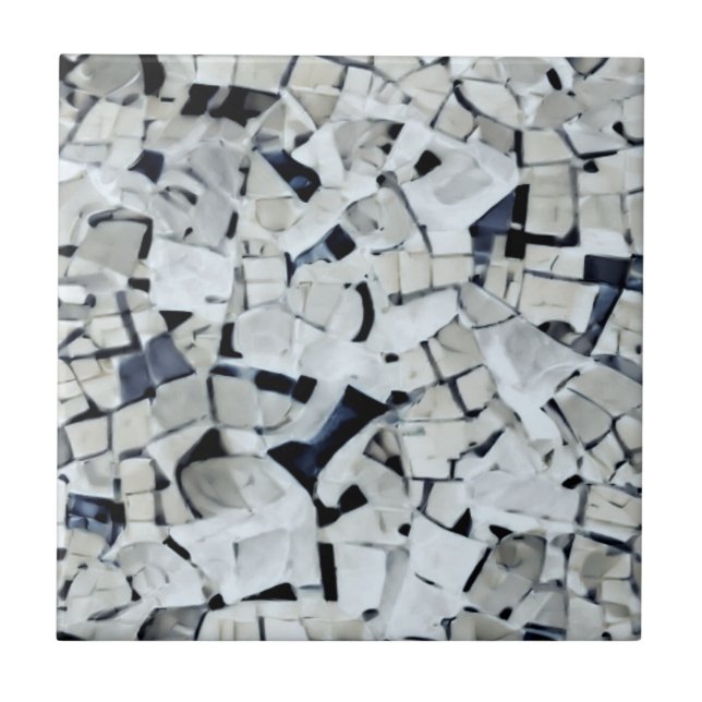 White tumbled pattern gray  ceramic tile (Front)