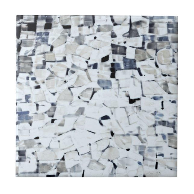 White tumbled pattern gray  ceramic tile (Front)