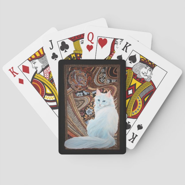 White Turkish Angora Poker Cards (Back)