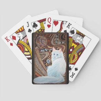 White Turkish Angora Poker Cards