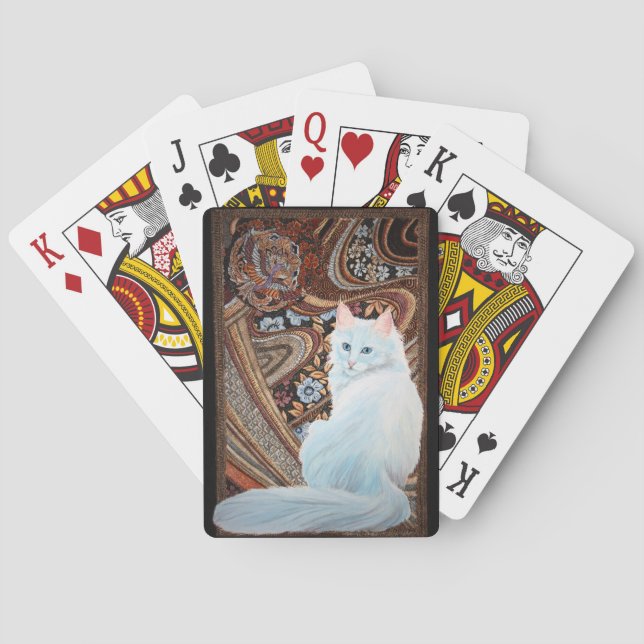 White Turkish Angora Poker Cards (Back)