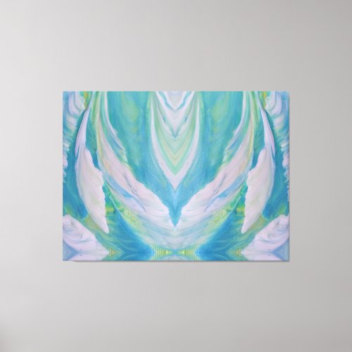 White Turquoise Feather  Canvas Print