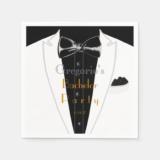 White tuxedo paper napkins (Front)