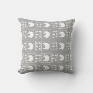White Tweety Bird On Grey Baby Nursery Kids  Throw Pillow