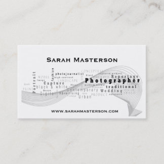 White Typographic Photographer business card