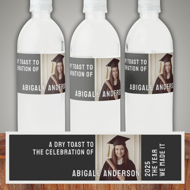 White Typography and Photo Beverage Label Set (Creator Uploaded)